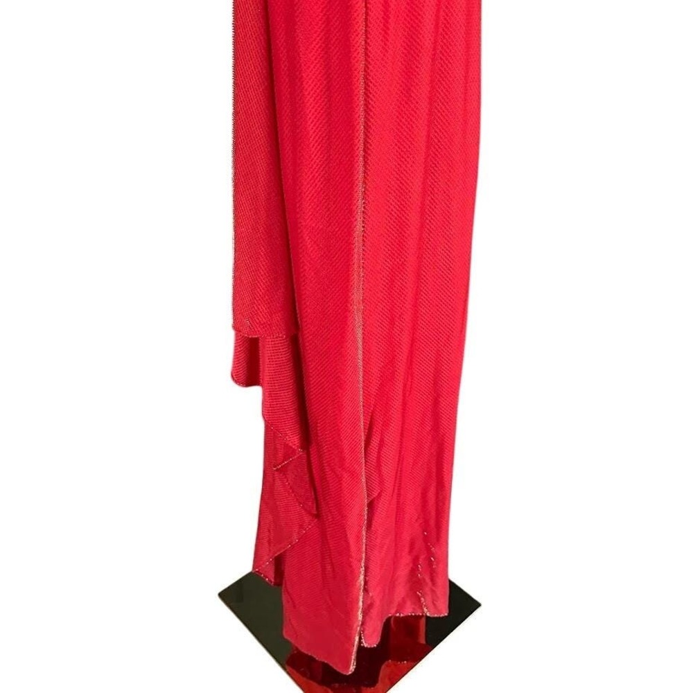 NWT Vintage Y2K Betsy & Adam Red Shimmer Maxi Gown - Vampire Core Formal Dress 8 - Picture 4 of 11